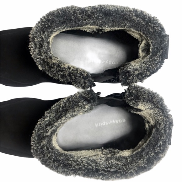 EASY SPIRIT Ember Ankle Boots Weather Resistant Black Leather Side Zip - Picture 10 of 13